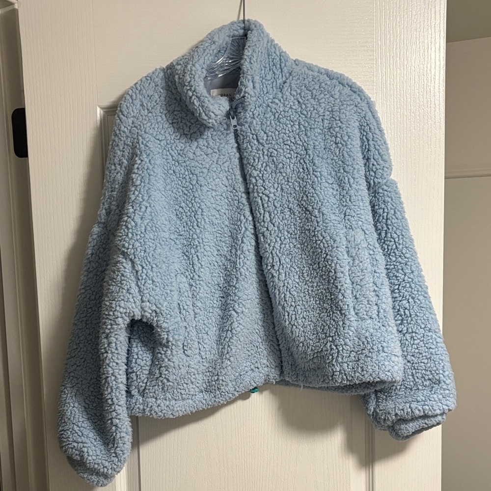 Urban Outfitters Light Blue Teddy Jacket